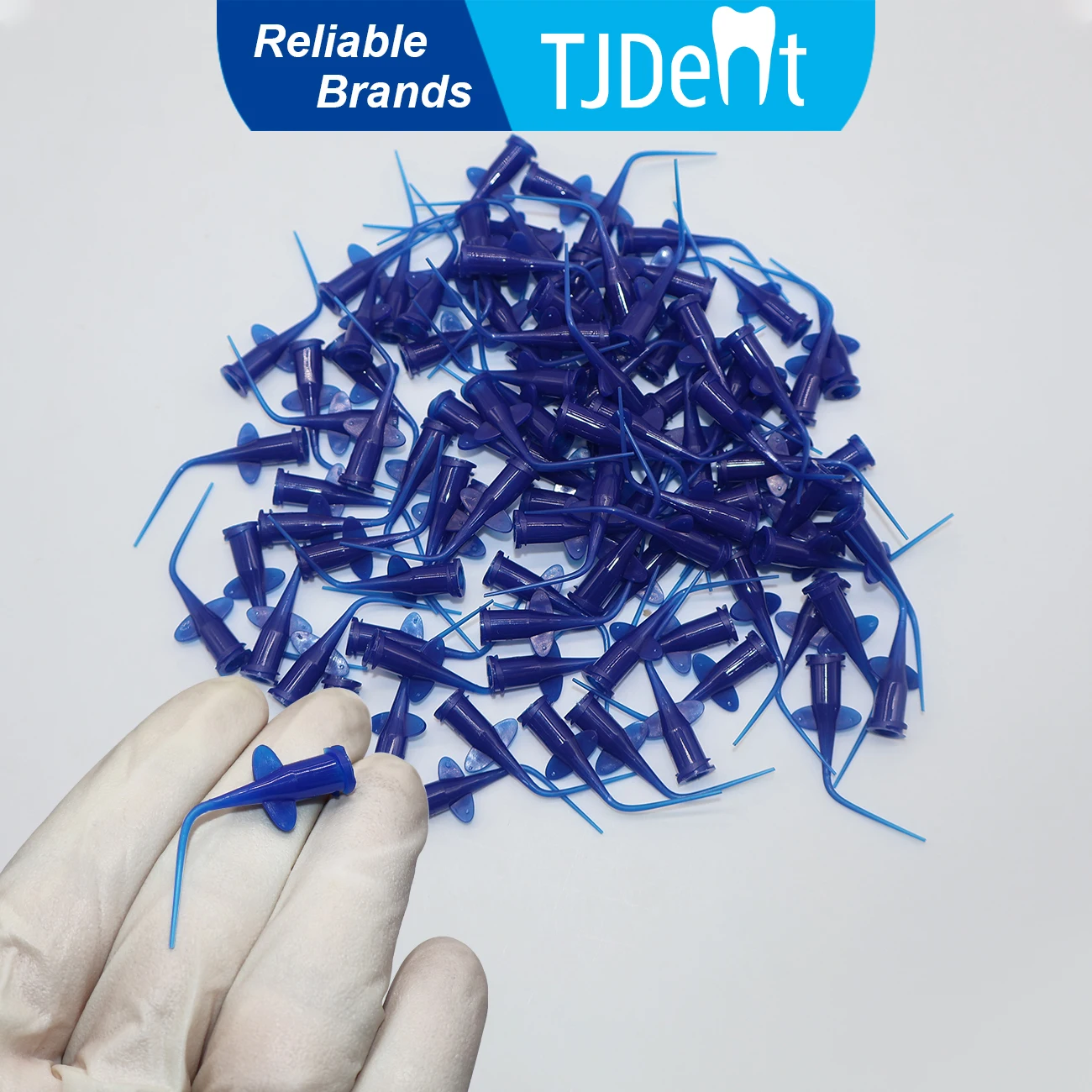 TJDent 50pcs/bag Dental Irrigation Syringe Tip Calcium Hydroxide Delivery Needle Tips PVC Dentistry Lab Materials Tools 0.25mm