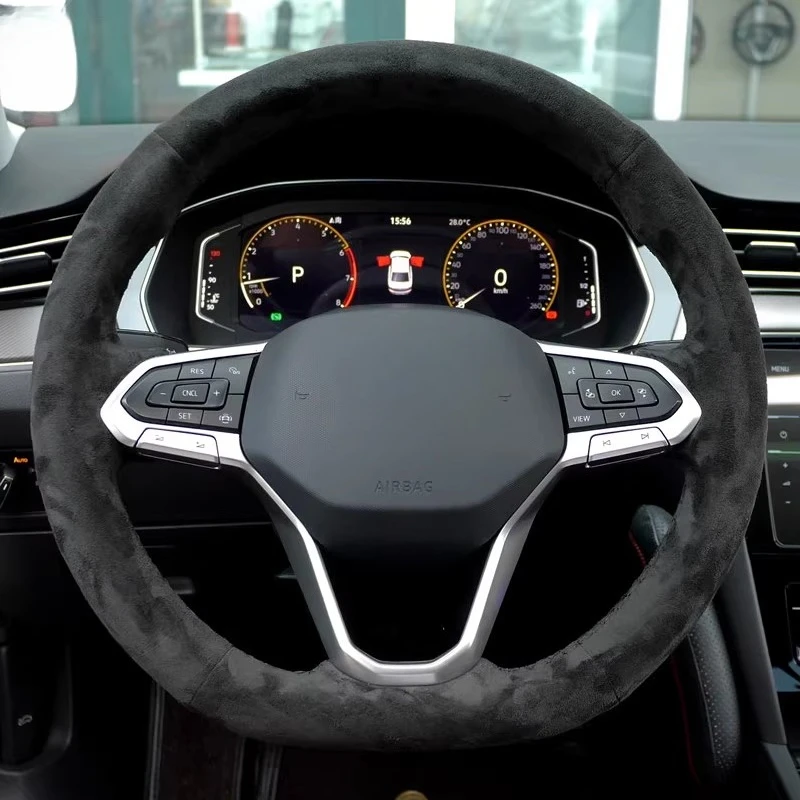 غطاء عجلة القيادة من جلد نابا مخيط يدويًا لسيارة Volkswagen VW Magotan Touareg Viloran ID.3 ID.4 Golf CC ملحقات السيارة #3