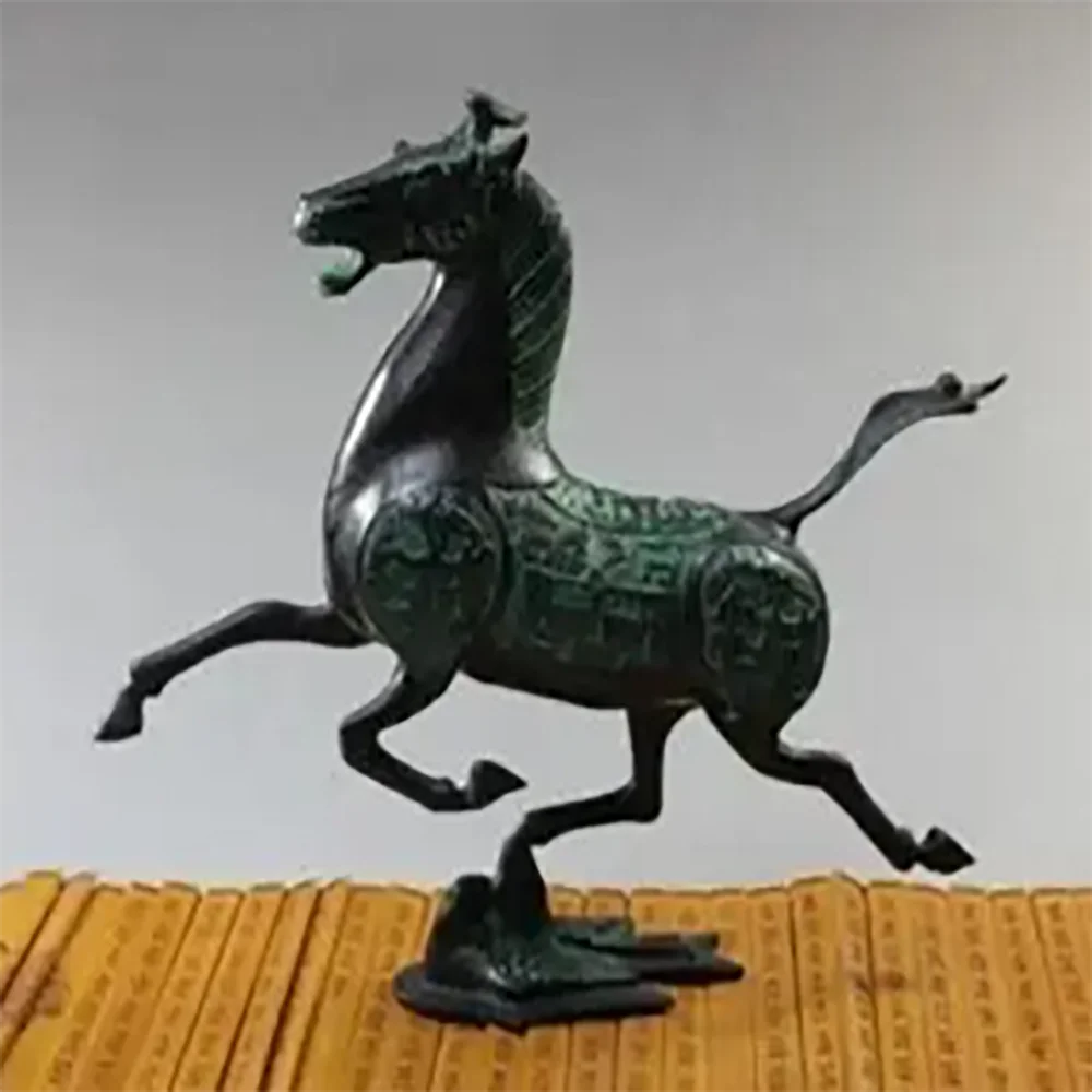 Chinese Bronze Statue Ma Fei Swallow Character