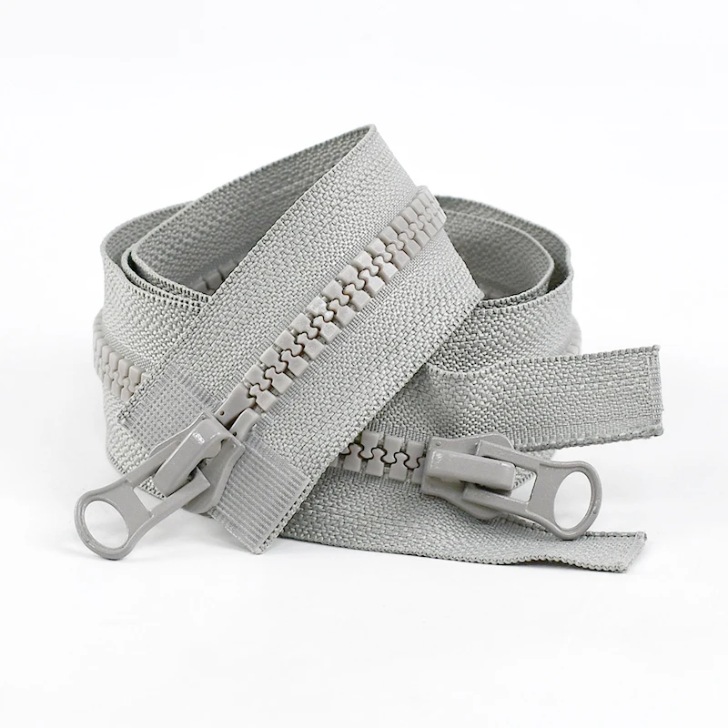 

8# Resin Open End Zip for Jacket Tent 80-500cm Long Zippers Single/Double Slider Garment Sewing Zipper Repair Kit DIY Accessory