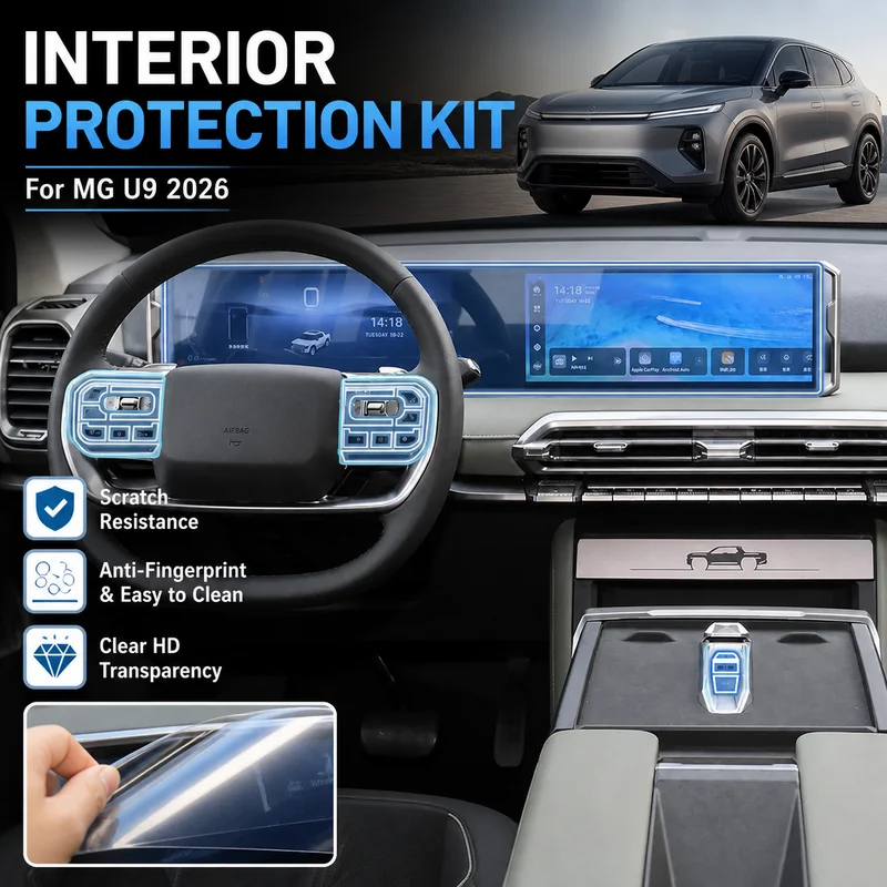 For MG U9 2026 Overseas Center Console Navigation Screen Film Steering Wheel Interior Protective Film Trim Modification Kit