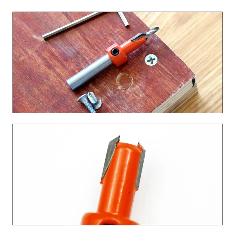 8mm Shank Woodworking Countersink Router Bit Screw Extractor Demolition HSS 4341 for Wood Milling Cutter Carbide Tips