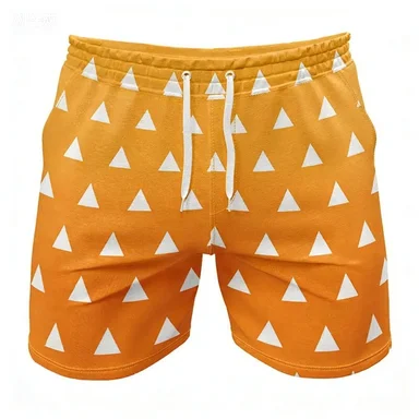 Pantalones Cortos Deportivos Casuales de Verano con Estampado Completo Estilo Motociclista de Tokio, Vintage Americano, de Nicho y a la Moda