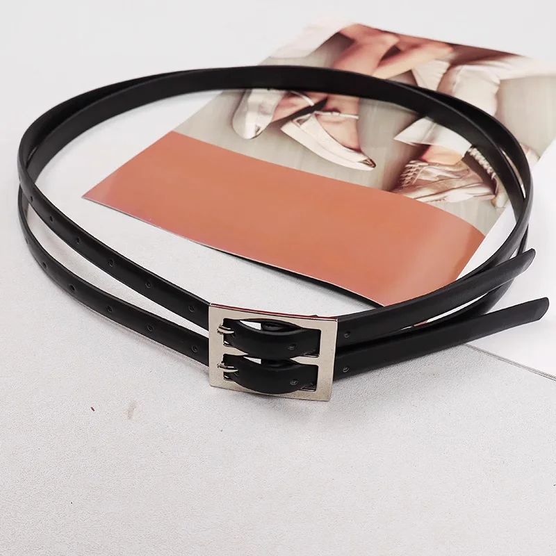 Cinturones de cuero góticos para mujer, cinturón vaquero Punk de diseñador de nicho, cinturón negro con personalidad Unisex para mujer