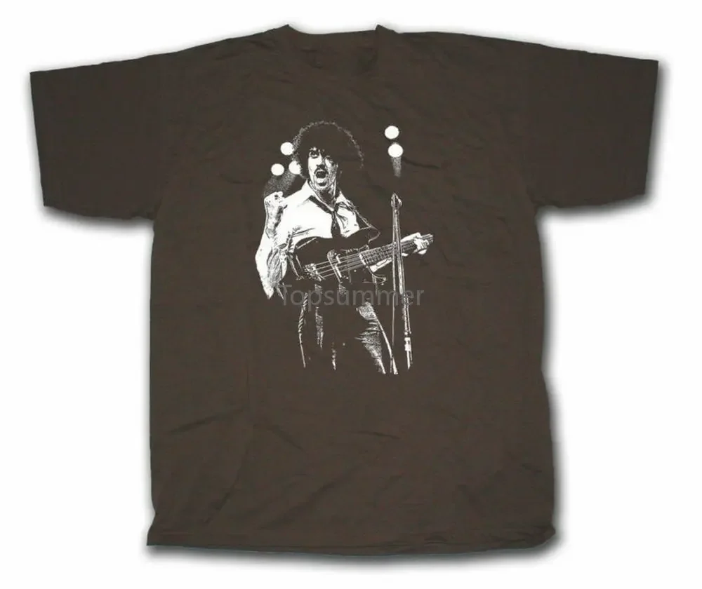 Phil Lynott On Stage Fist T-Shirt Thin Lizzy Gary Moore Classic Rock T-Shirt Cotton Tee Shirt Custom Printed