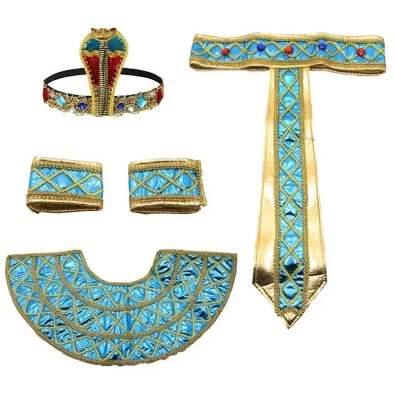 652F Egyptian Costume Set for Women Man Halloween, Ancient Egypt Costume Accessories