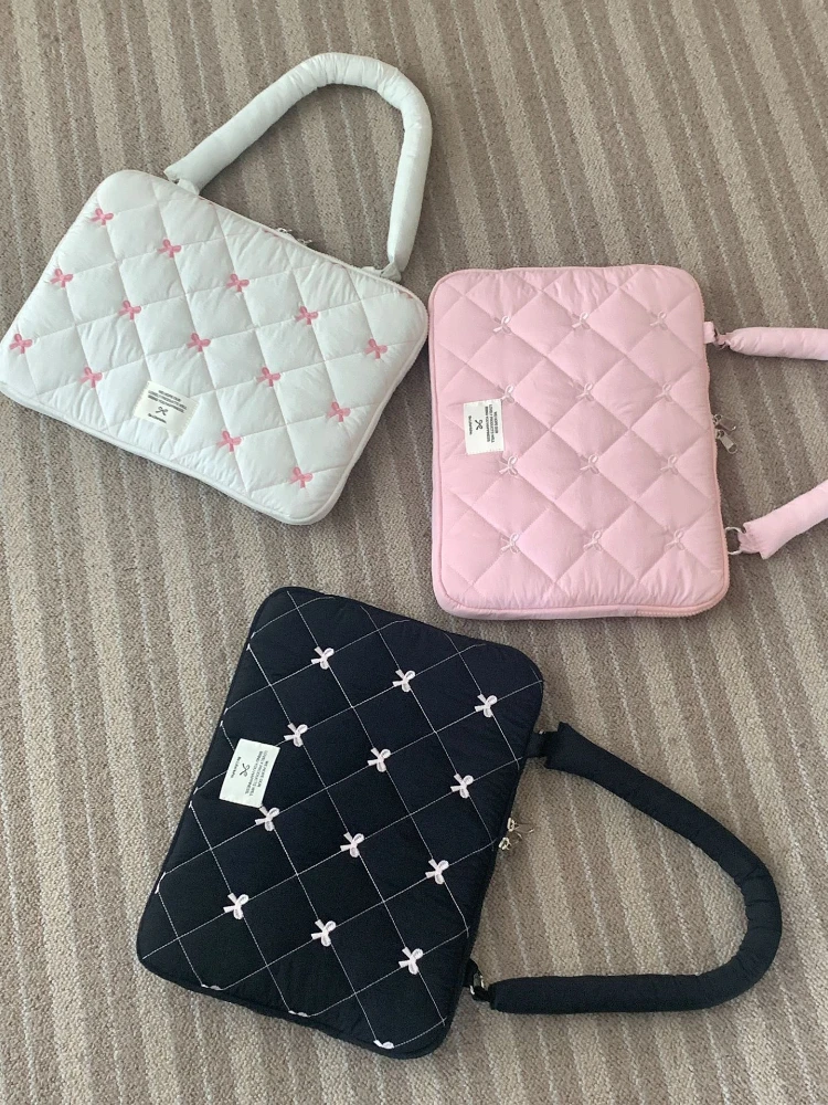Bowknot Laptop Computer Hanging Protective Sleeve Bag For Macbook For IPad Pro For DELL For HP Notebook PC Handbag Protector