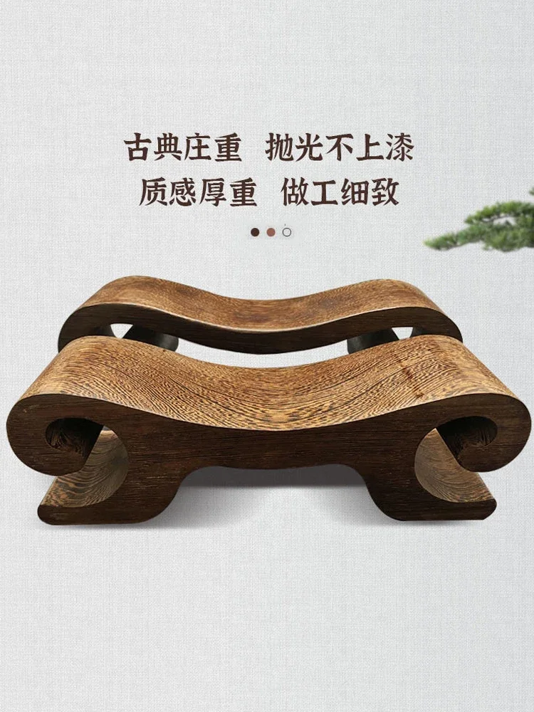 Solid Wood Pillow Luban Mandarin Duck Imperial Concubine Hard Pillow Improve Sleeping Cervical Support Repair Massage Stool