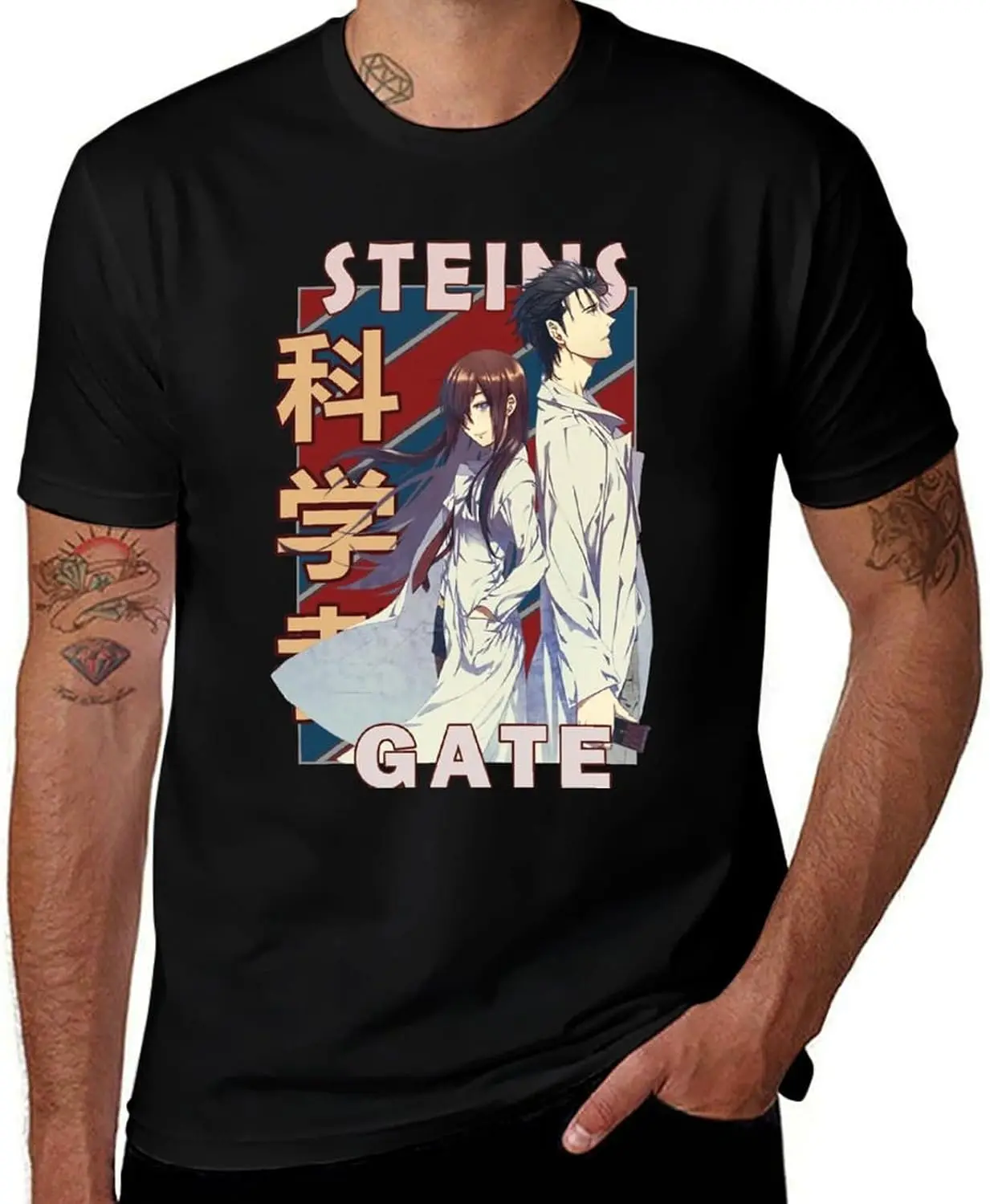 Anime Steins Gate T Shirt Mens Summer Print O-Neck Tee Classic Short Sleeve Tshirt