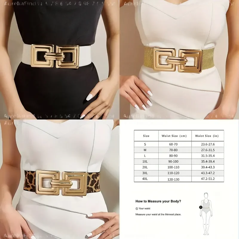 Women Casual Business Elastic Waist Belt Simple Fashion Versatile Accessory Decorative Belt for Dresses Skirts Down Jackets Coats Daily Office Wear
