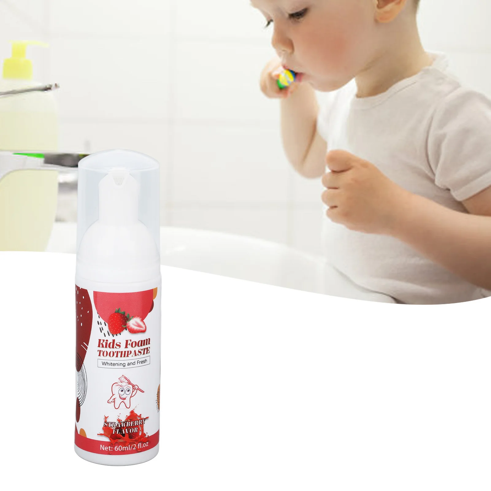 Children Foam Toothpaste Yellow Teeth Stain Removal Gingiva Protection Whitening Brighten Deep Cleaning Teeth Mousse For Kids