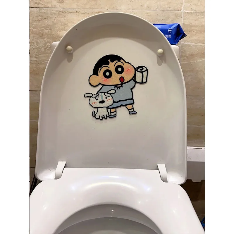 Kawaii Cartoon Crayon Shin-chans Sanrio Cinnamoroll Toilet Deodorant Sticker Self-adhesive Waterproof Fragrant Stickers For Girl