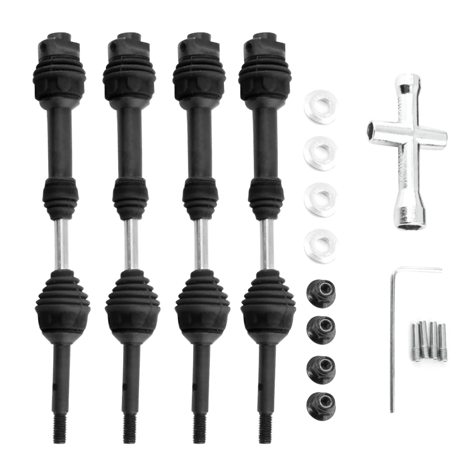 

4Pcs Front&Rear Heavy-Duty Steel CVD Driveshafts For TRAXXAS Hoss/Rustler/Slash/Stampede 4X4 2wd 1/10 RC Car