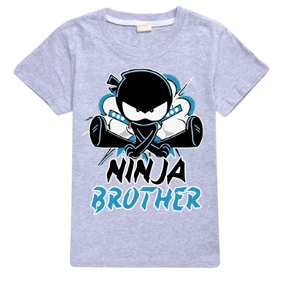 NINJA KIDZ Boys T-shirt Girls T Shirt Summer Cotton Kids Tops Cartoon Graphic Tees Funny Harajuku Children O-neck Tshirt