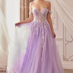 Bella Lavanda Night Dresses Saves Appliques Tulle Tulle Dress Personalized Sleeve Without High Side Division Fiesta 2024 Dresses 12 Main sales dress for graduation - №8