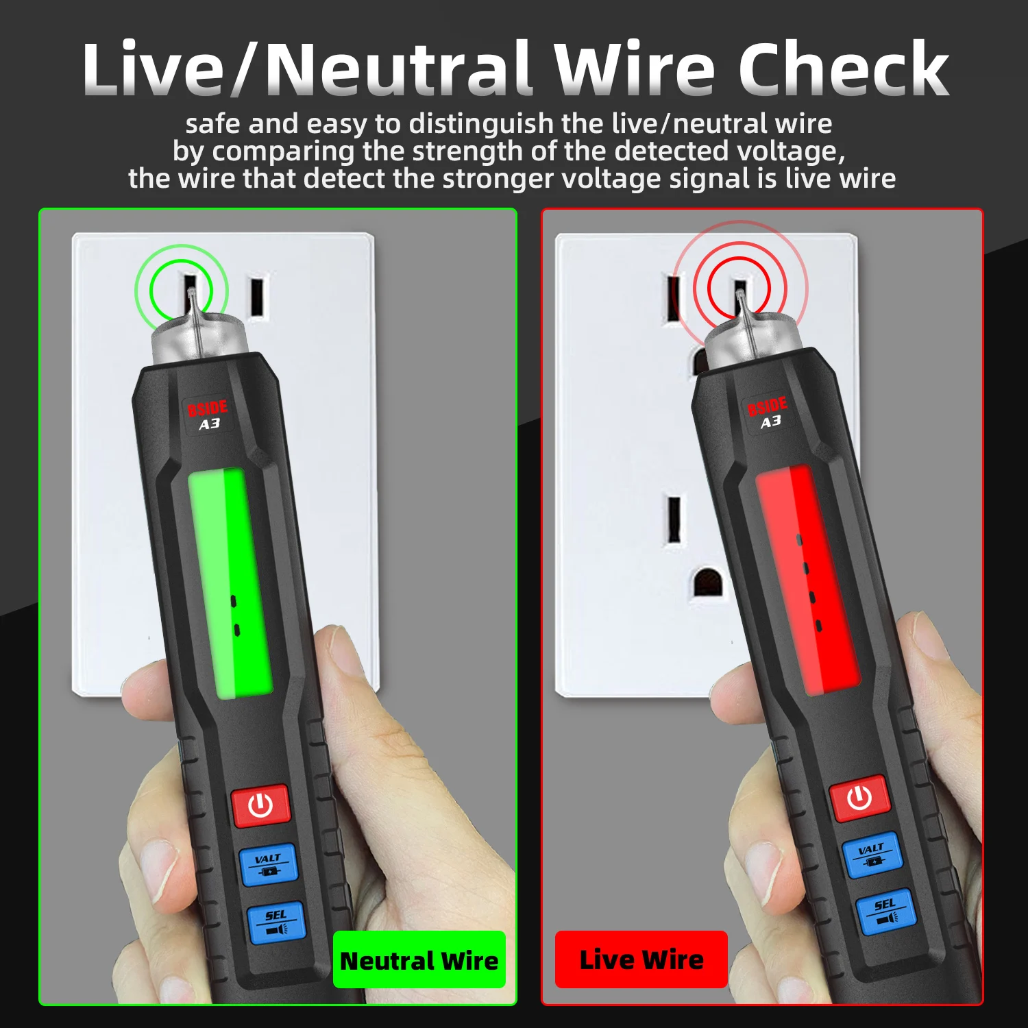 BSIDE New Smart Digital Multimeter True RMS Voltmeter Hazardous Voltage Detector Capacitor Voltage Ohm Diode NCV HZ Field Tester