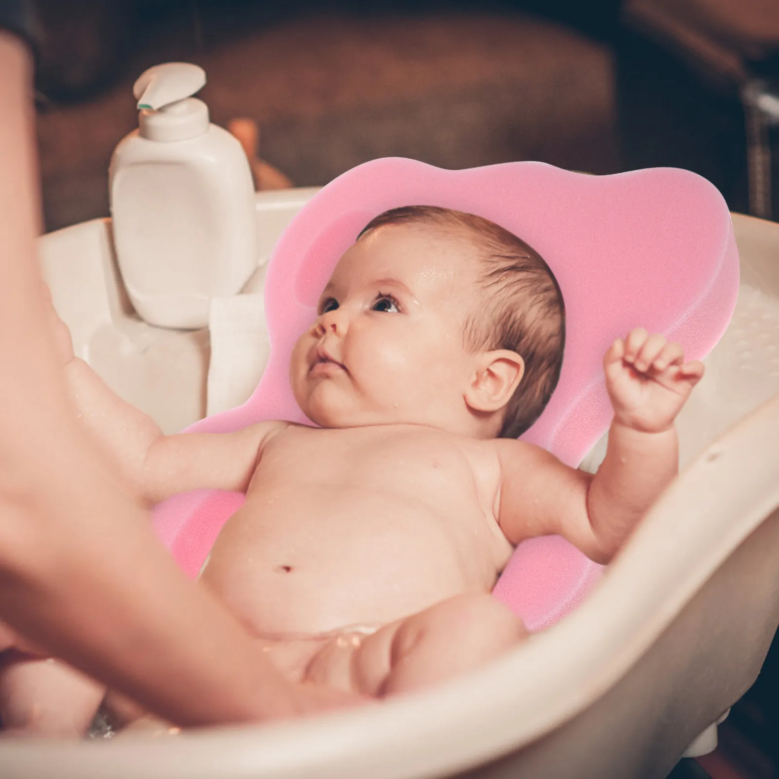 

Набор из 1 предмета: Мягкий нескользящий коврик-губка для купания новорожденных, контурная подушка для ванной, аксессуары для купания