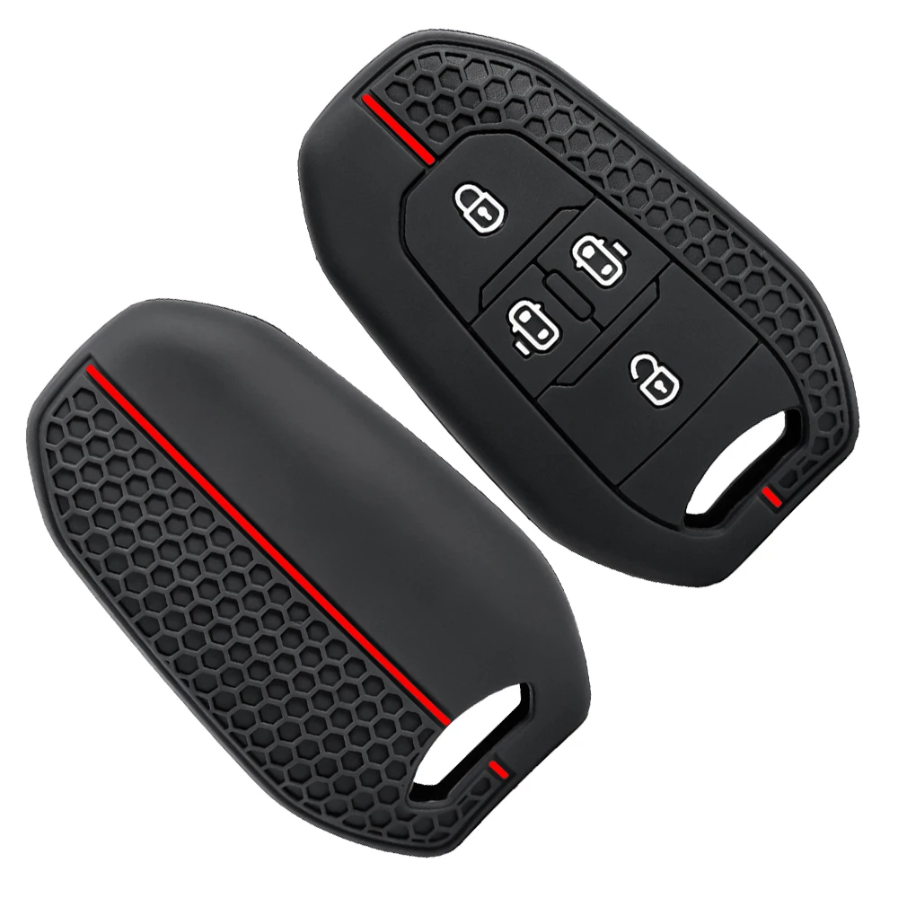 Silicone Car Key Cover For Peugeot Traveller Expert For Citroen Jumpy Dispatch SpaceTourer 2016-2019 Case For Keys Cover Cap Fob