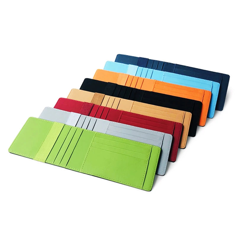 Ultra-Thin Men's Money Clip PU Leather Design Fashion Slim Wallet with Elastic Band ID Card Slot Cash Holder Mini Purse For Man