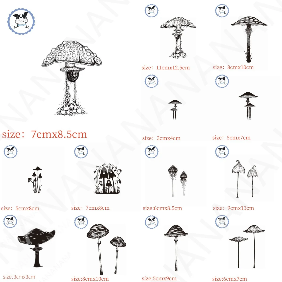 PUPPY STAMP Mushroom Collection Clear Stamps Scrapbook Diary Decoration Embossing Handmade Template Make Diy Greeting Card Album