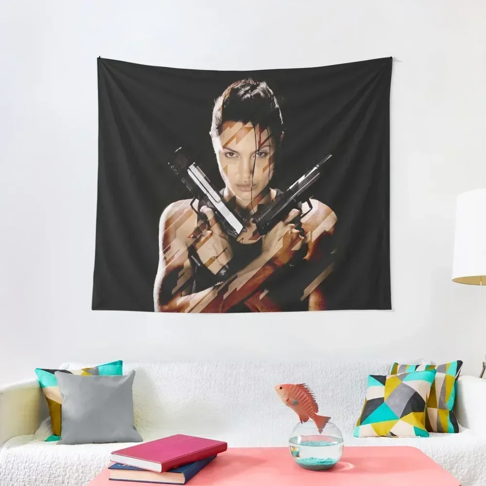 

Lara Croft - Tomb Raider - Angelina Jolie Tapestry Room Decoration Korean Style Hanging Wall Bedroom Deco Tapestry