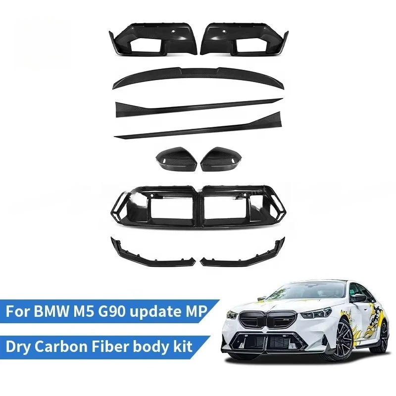 M-Performance Style Dry Carbon Fiber Body Kit for  5 Series M5 G90 Front Lip Sideskirt Rear Diffuser High Performance Spoiler