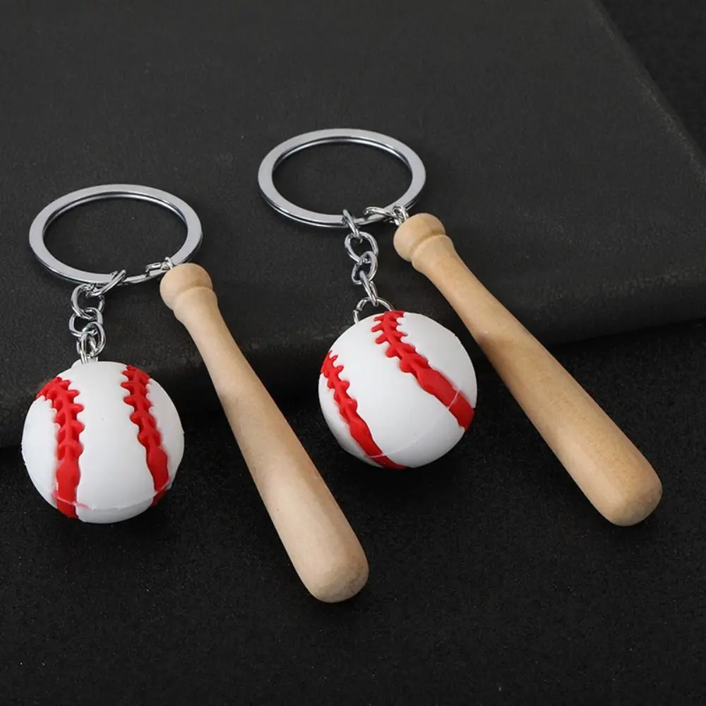 Novelty Soft PVC Baseball Keychain Baseball Shape Lifelike Sports Key Ring Mini Size Mini PVC Pendant For Men Women