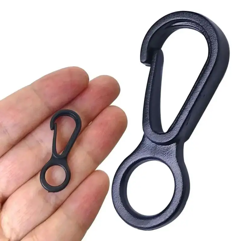 20 piezas de ganchos de plástico negro duraderos, hebillas resistentes para llaveros, mochilas, camping, viajes, actividades al aire libre