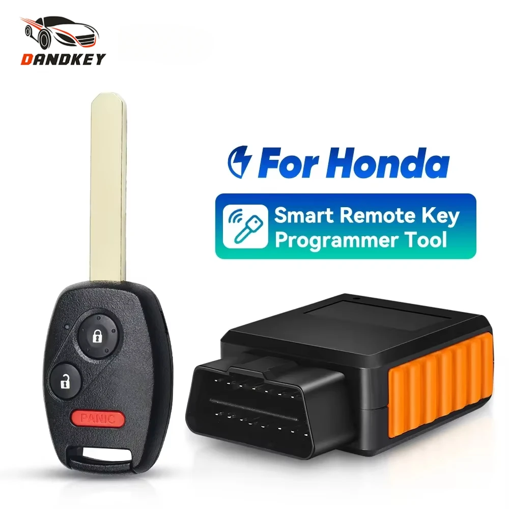 Dandkey 313.8/433MHz OBD Programmer Tool Remote Key For Honda Civic LX 2006-2011 Odyssey 2011-2014 CR-V 2014-2016 Fit 2015-2019