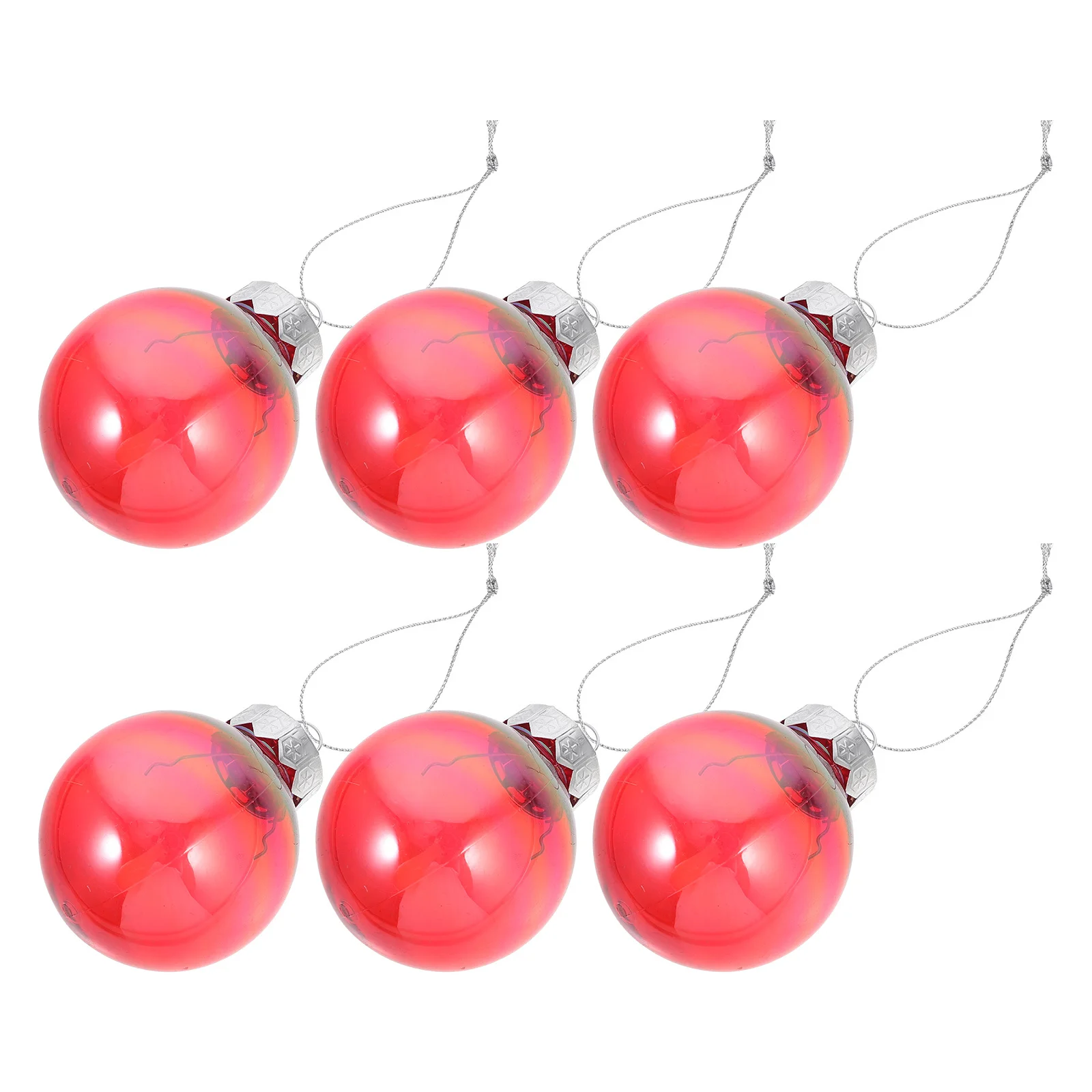 

6Pcs Plastic Christmas Ornaments Shatterproof Fillable Bauble Hanging Balls for Tree Decorations Holiday Party Indoor Outdoor