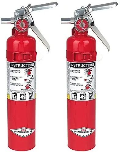 

2.5 lb ABC Dry Chemical Fire Extinguisher with Wall Bracket, 2-Pack for Class A B C Fires