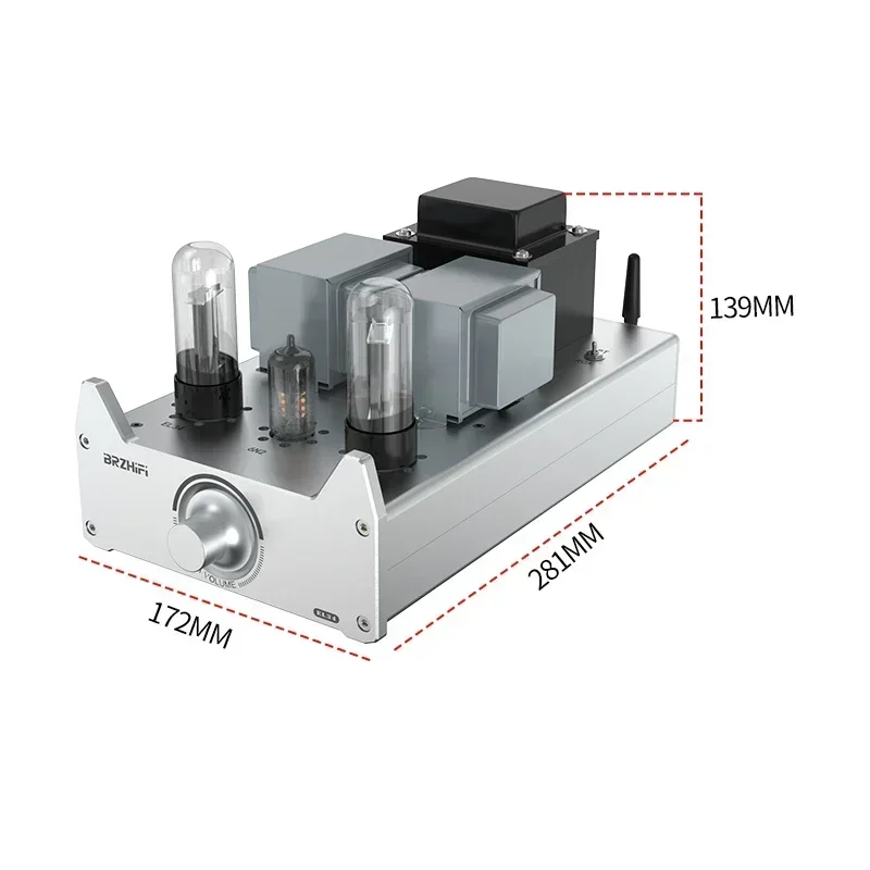 AC220V 8W * 2 8 Ohms 2,0 canales de un solo extremo Clase A 6N3C / EL34 tubo de vacío Bluetooth 5,0 HiFi fiebre amplificador de Audio de música para el hogar