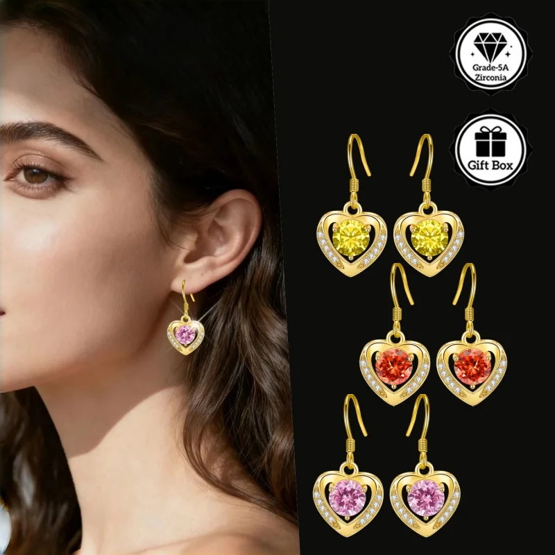 

LAMVOICE 2 carat zirconia Hook ,jewelry for women, Christmas gift for, high quality jewelry, 925 sterling silver Hook