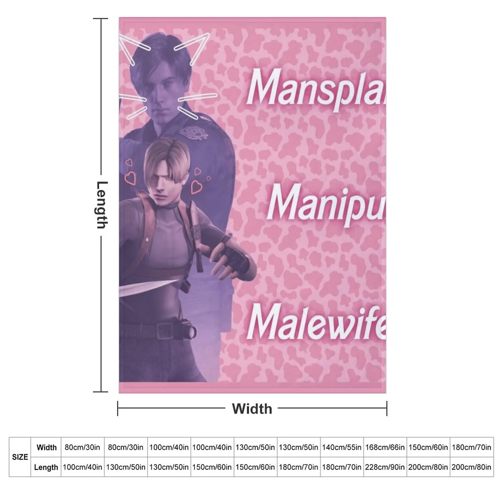 Mansplain, Manipulate, Malewife Leon (Cow) PINK VERSION Throw Blanket sofa bed Personalized Gift Blankets For Baby Blankets