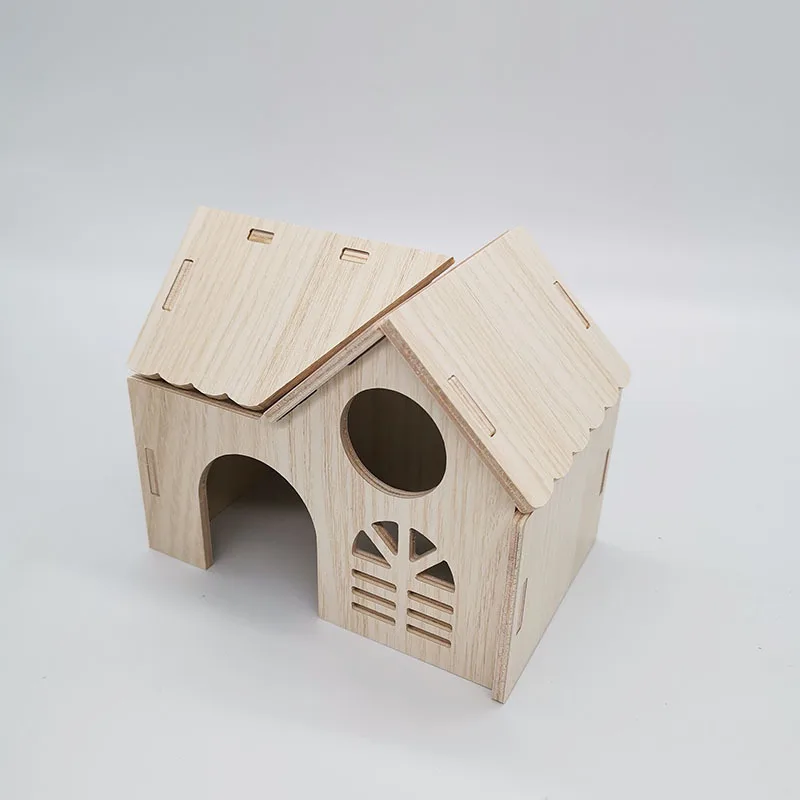 Hamster Shelter Anti-Bite Climbing Training Sleeping Nest Djungarian Hamster Four Seasons Toy Supplies Wooden House Small Villa