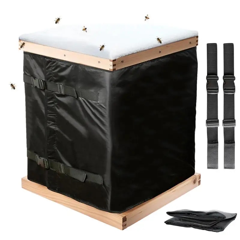 Bee Hive Winter Insulation 600D Oxford Cloth Windproof And Coldproof Wrap Reusable Bee Box Protective Cover Adjustable Beehive