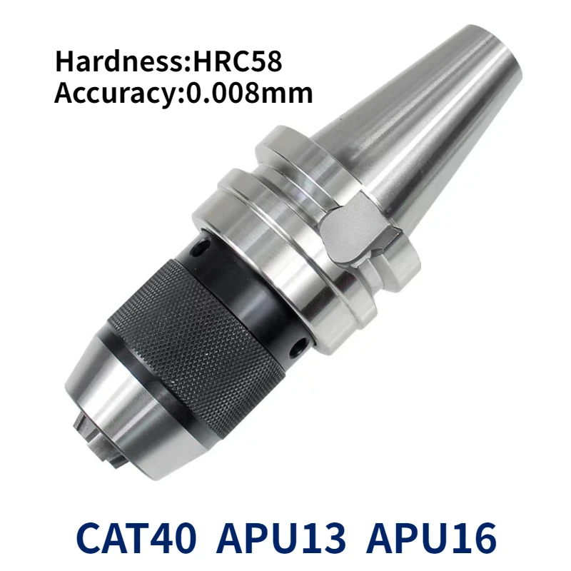 High Precision CAT40 APU13(1/2'') APU16 Integrated Keyless Self-tight Drill Chuck Tool Handle for CNC Drill Milling Machine