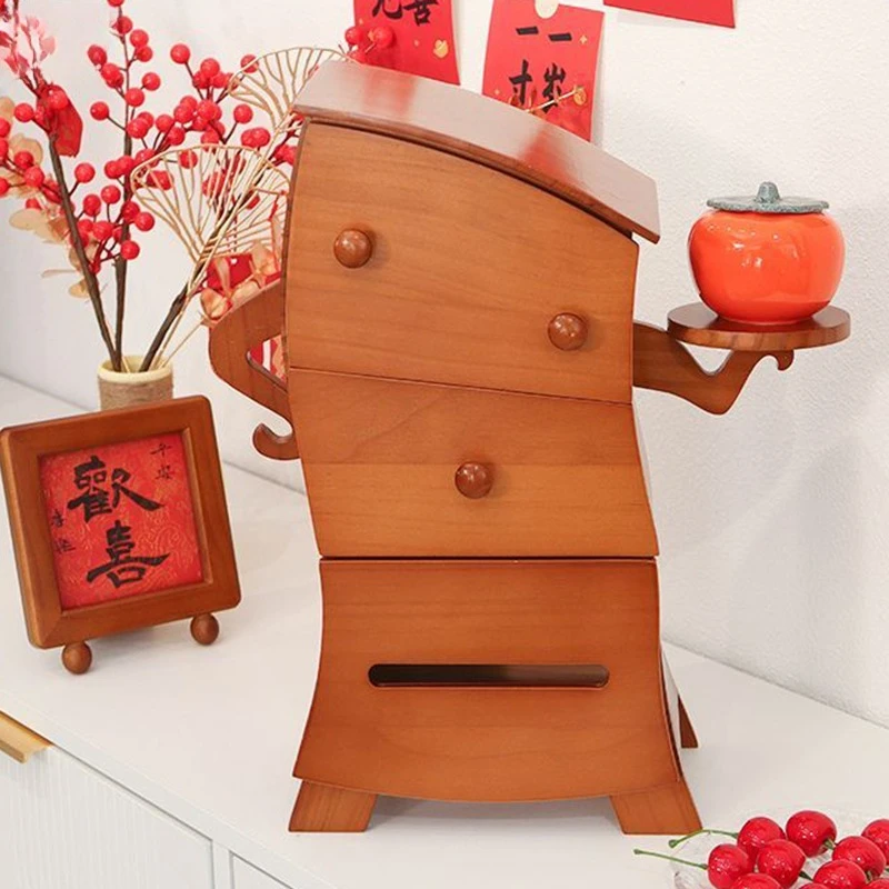 

Creative Jewelry Box Wood Necklace Storage Box Exquisite Desktop Ornament Cartoon Jewelry Boxes Wedding Gift Display Rack