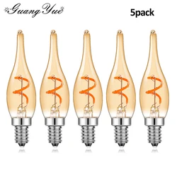 Vintage Decorative Light Bulbs E12 E14 Edison Spiral LED Filament Lamp 15W Equivalent Incandescent Chandelier Replacement Bulbs