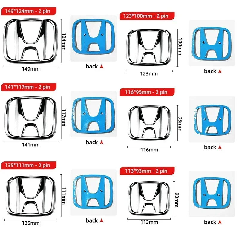 

3D ABS Car Emblem Front Head Grill Hood Bonnet Emblem Rear Tail Bumper Trunk Boot Auto Accessories For Honda mugen BRV URV City