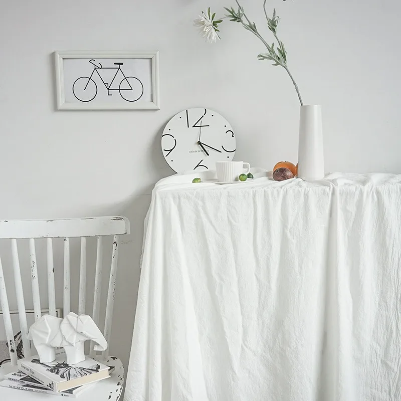 Linen Cotton Tablecloth Rustic Green Spring Table Cover Wedding Dessert Table Decor Outdoor Birthday Party Farmhouse Backdrop