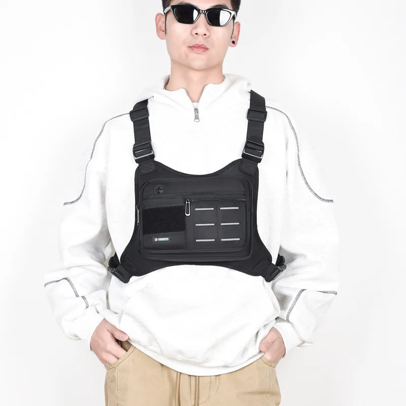 New Men's Tactical Chest Bag Multi-functional Functional Cargo Vest Bag Outdoor Sports Sling Vest Bag