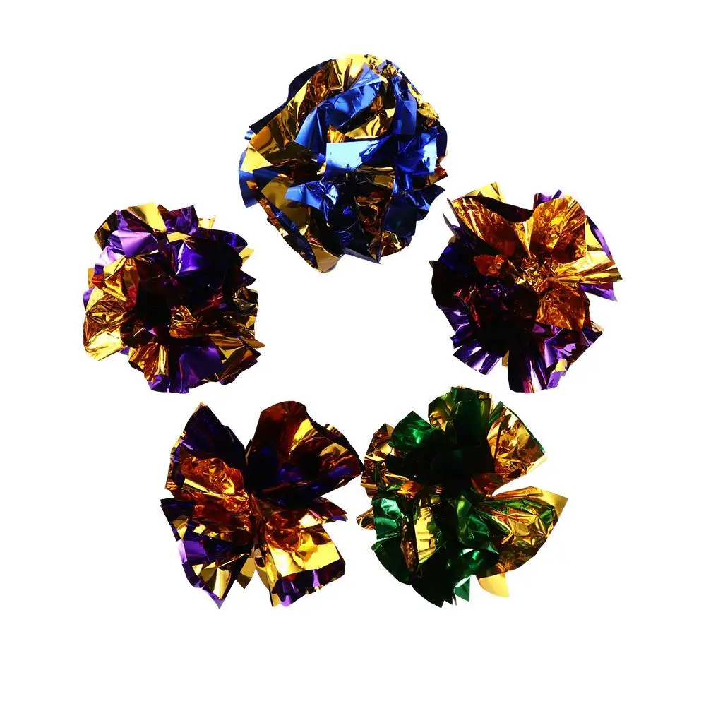 

5pcs Random Color Cat Rattle Paper Ball Interactive Bite Resistant Ringing Paper Colorful Ball Rattle Paper Cat Paper Sound Toy