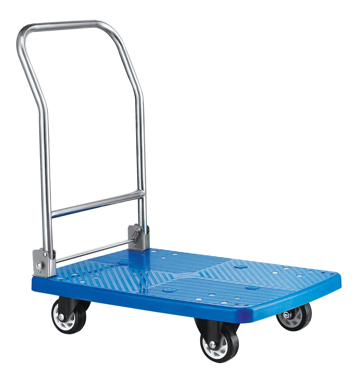 

Heavy-Duty Foldable Plastic Hand Carts Trolley Push Warehouse Platform Shopping Cart for Supermarkets Kitchen Equipment