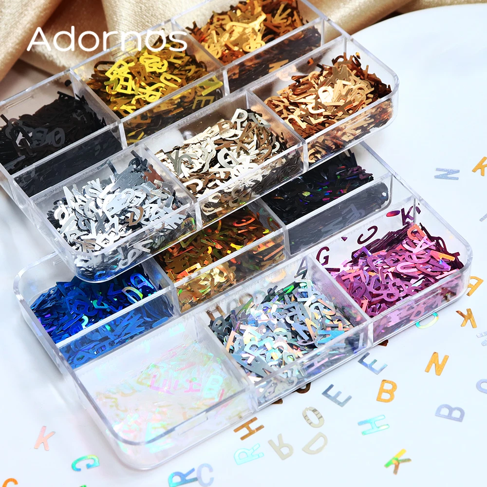 Голографические блестки с англ – обзор и цена Resin Art Letter Keychain