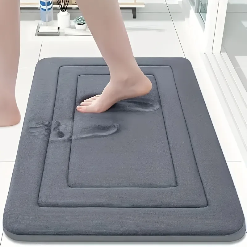 1 pieza de alfombrilla de baño absorbente y antideslizante |   Almohadilla de pie cómoda para sala de estar, dormitorio