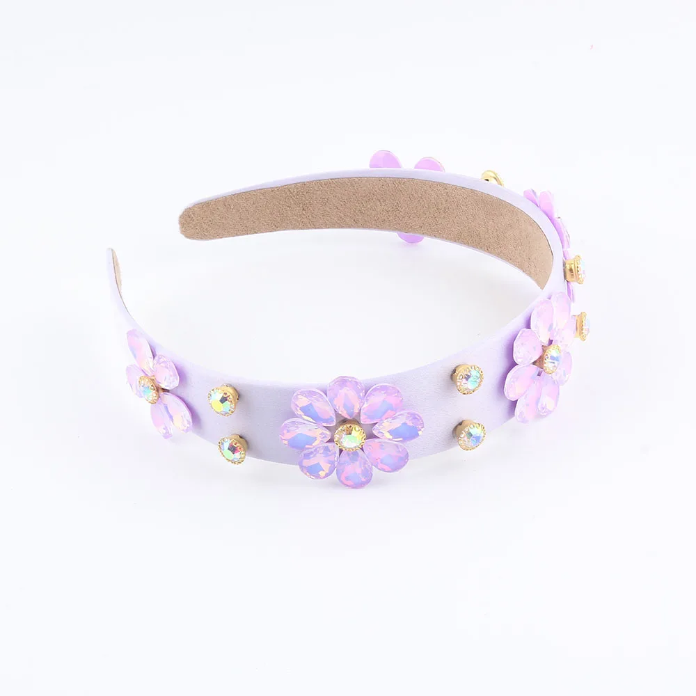 Bandeau à fleurs en strass colorés pour femmes, nouvelle mode européenne et américaine, accessoires de cheveux de voyage