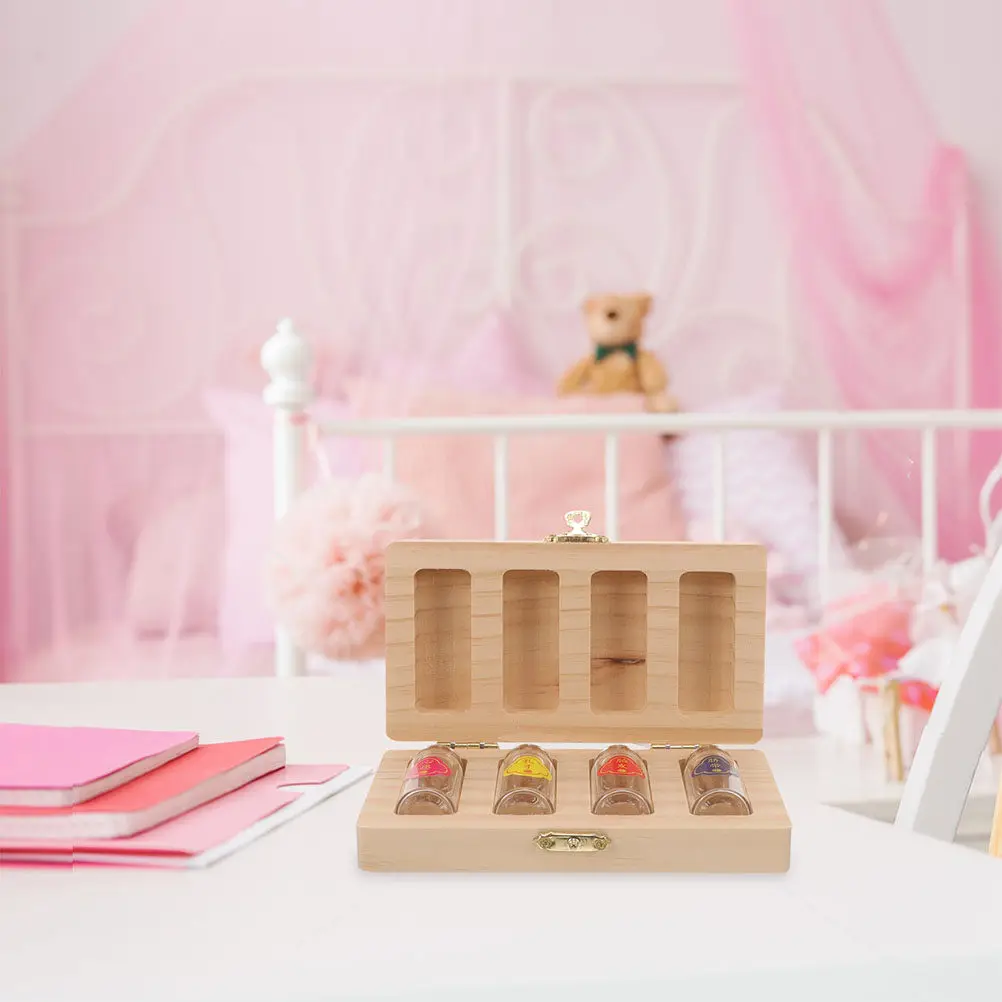 Natural Wood Baby Keepsake Box Fetal Hair Preservation Bottle Umbilical Cord Storage Teeth Organizer First Haircut Newborn