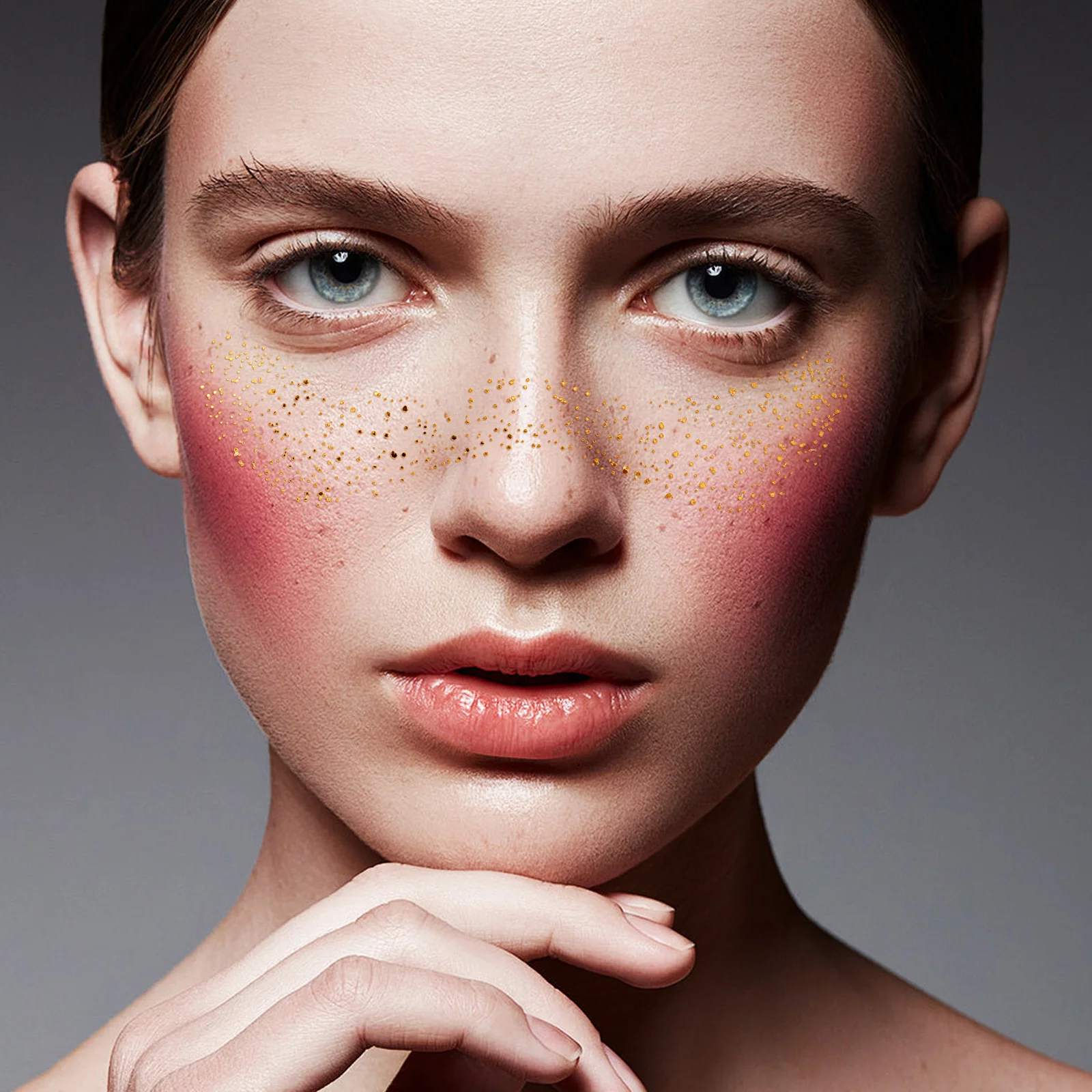 6 أوراق من النمش الوجه المؤقت ملصقات مقاومة للماء لوازم مكياج براقة متألقة رقع النمش المزيفة الصديقة للبشرة #2