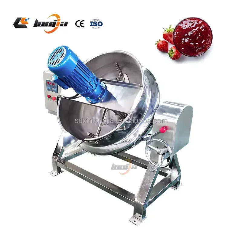 Jam Industrial Cooking Pot for Commercial Use Automatic Stirring Kettle with Motor and Mixer Jacketed Cooker